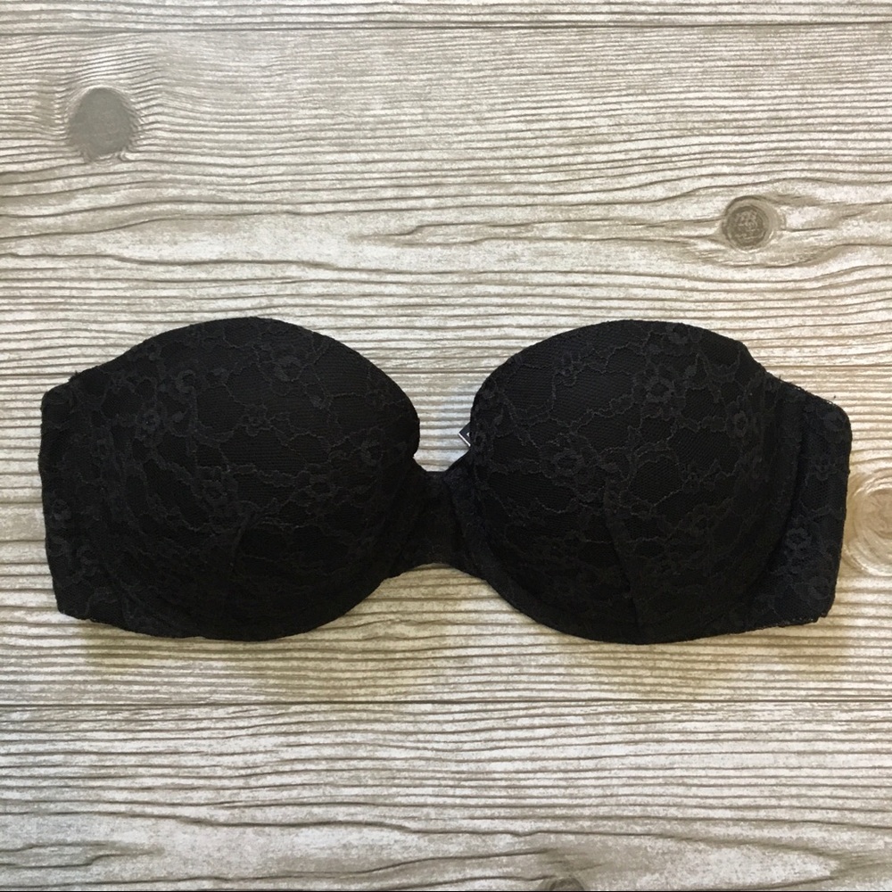 Victoria’s Secret | Black Lace Strapless Bra 34C